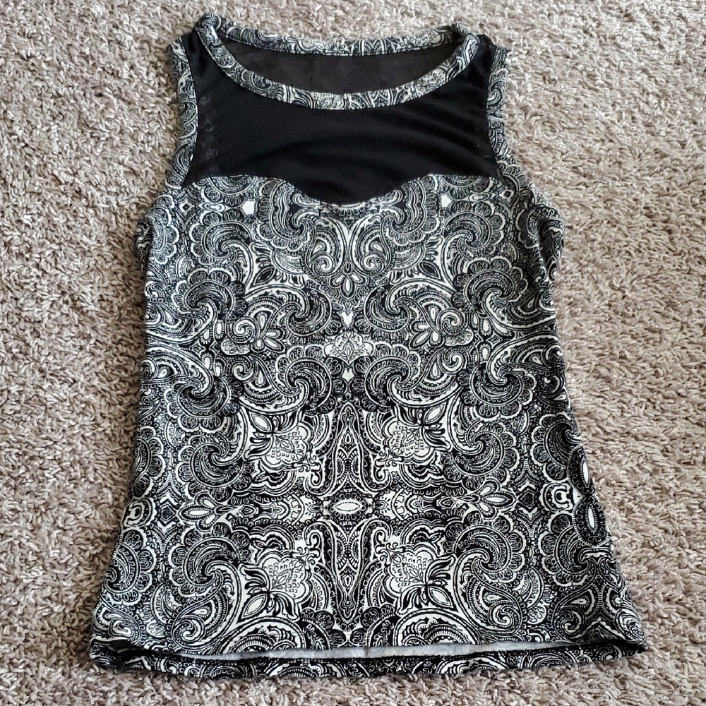 Express Paisley Mesh Tank Top